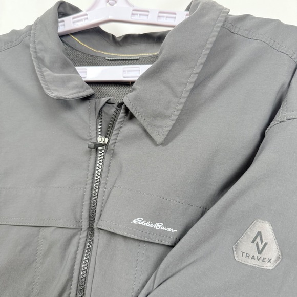 Eddie Bauer Travex 2XL Gray Full Zip Long Sleeve Shirt Jacket Mens - Picture 3 of 10